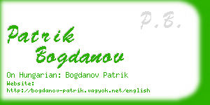 patrik bogdanov business card